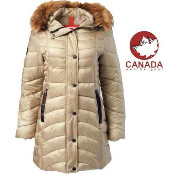 Canada Weather Gear Jackets & Blazers - NWT CANADA WEATHER GEAR Light Gold Long Puffer